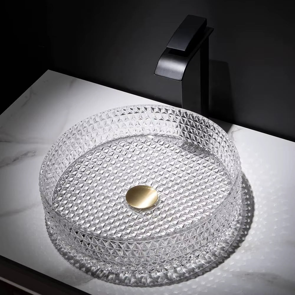Transparent Thick Glass Basin Set